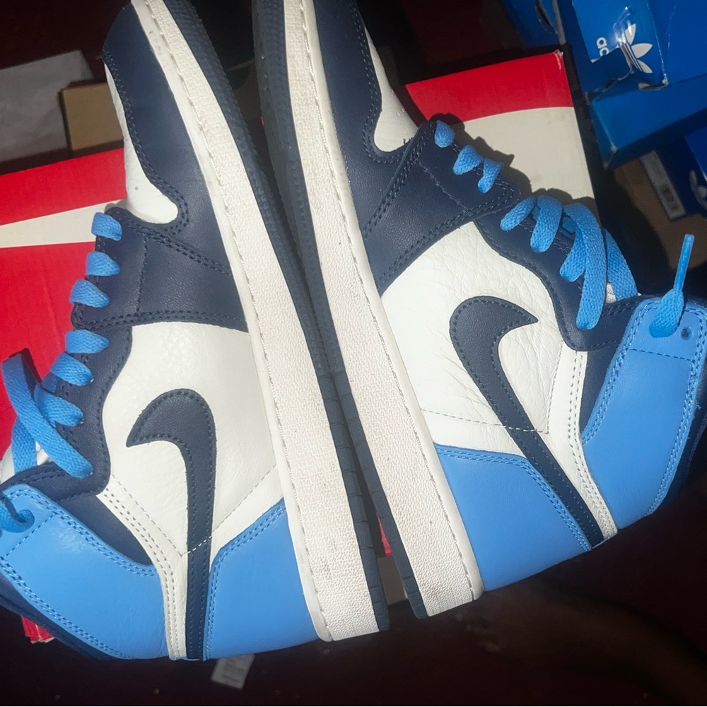 Nike Air Jordan 1 Navy and Light Blue Sneakers